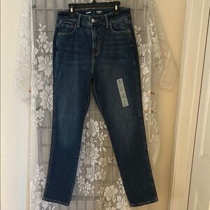 Old Navy Dark Blue Vintage Slim high rise  Leg Jeans NWT